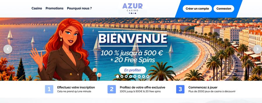 Capture d’écran du site Azur en version française